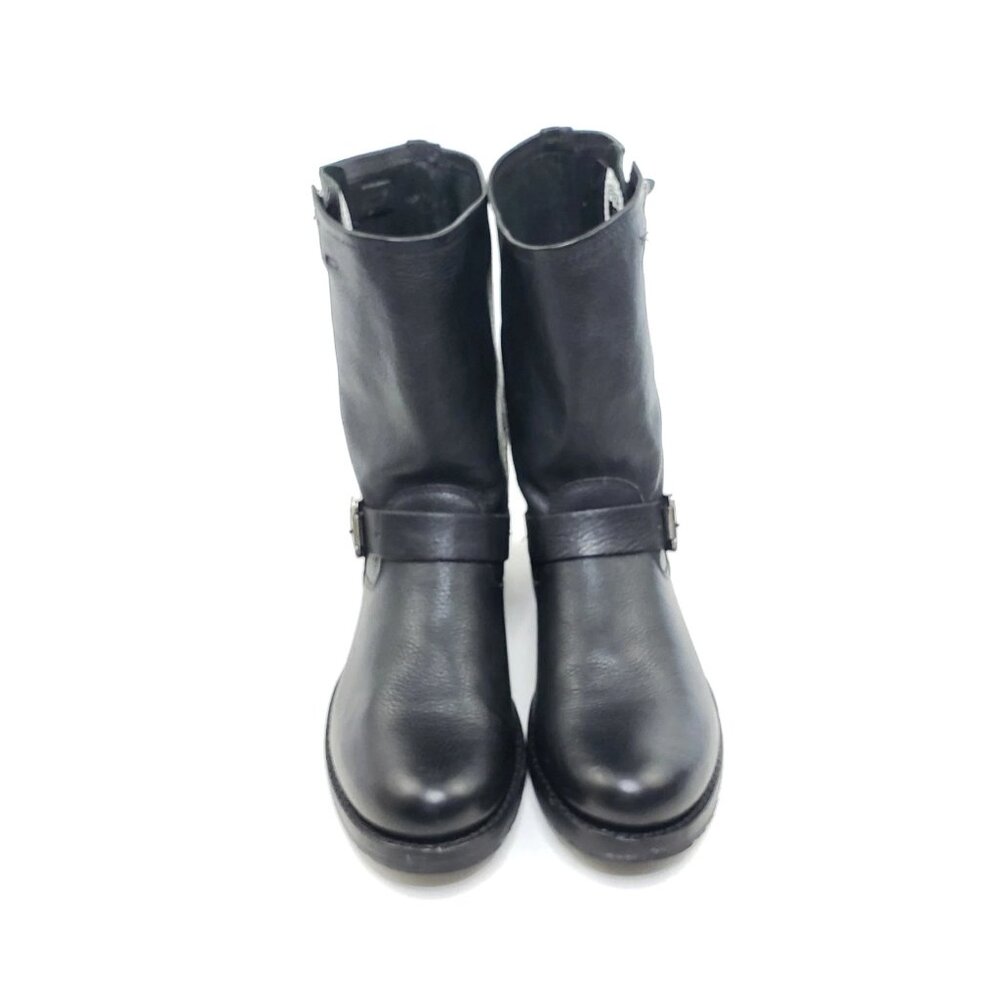 Frye Engineer Moto Biker Mid Calf Harness Boots Black Leather Womens Size 10B - Picture 3 of 12